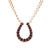 2.50 Carat Garnet Victorian 1900's Rose Gold Antique Horseshoe Pendant Necklace