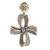 Art Deco Filigree 14k White Yellow Gold Cross Diamond .10ct Enamel Pendant