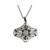 Estate 1920'S Platinum Pierced Filigree Art Deco Blue Enamel Diamond Pendant