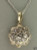 Estate 14k Open Work Bead Set Diamond Round Flower Infinity Pendant Cable Chain