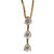Estate 14k Yellow Gold 3-D .85ct Diamond Drop Pendant Past, Present, Future Styl
