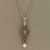 Estate Art Deco Platiunum Filigree Natural Akoya Pearl Diamond Pendant Chain