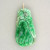 GIA Certified Large Carved Jadeite Jade Gold Pendant 