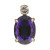 Vintage 8.75ct Fine Oval Deep Red Purple Amethyst Round Diamond 14k Gold Pendant