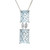 Etched Checker Board Aqua Diamond 14k White Gold Pendant Necklace