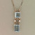 Vintage Untreated Two Emerald Cut Aqua 5.07ct 14k White Gold 2 Diamond Pendant