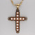 VIntage Victorian 1830s 14k Natural Black Enamel Saltwater Pearl Cross Pendant