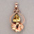 Vintage Retro 14k Pink Green Gold Flower Pendant Blue Green Opal