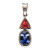 Vintage Ceylon Sapphire .76cts and .31ct Umba Orange Sapphire 14k Pendant