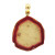 Vintage 21.10CT Bi Color Tourmaline Slice 14K Gold Natural Inclusions Pendant