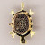 Vintage Tiger Eye .10ct Sapphire 14k Turtle Pendant Catch