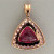 Hot Pink 5.75ct Triangular Tourmaline 1.26ct Pink Sapphire 14k Pink Gold Pendant
