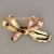 Vintage Pin 1.81 Inch Wide Retro Art Deco 14k Pink Green Gold Bow