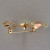 Vintage Pin 1.81 Inch Wide Retro Art Deco 14k Pink Green Gold Bow