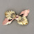 Vintage 1940'S Classic 14k Gold Pink & Green Bow Pin