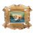 Vintage White Swan Enamel 18k Brush Gold Picture Frame Pin                