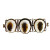 Estate Victorian English Brown White 3 Shell 1850s 12k Pink Gold Pin          