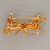 Vintage 3-D Trotter Horse & Jockey 18k Yellow & White Gold Textured Enamel Pin