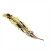 1935 Retro Art Deco White Gold Diamond Crescent 14k Pink Green Gold Feather Pin