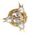 Trio Pearl Diamond Ruby Baroque Pearl Triple Bird Nest Brooch