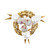 Trio Pearl Diamond Ruby Baroque Pearl Triple Bird Nest Brooch