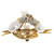 Trio Pearl Diamond Ruby Baroque Pearl Triple Bird Nest 14k Yellow Gold Brooch