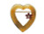 Estate Designer Cartier 1950'S Red Ruby Heart Flower 14k Yellow Gold Pin