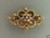 Estate 1950s 14k Yellow Gold Open Work 7 Full Cut Diamond Pin Pendant Loop