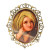 Vintage English 15k Scroll Frame Porcelain Enamel Woman's Portrait Pin Pendant