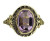 Estate 14k Pierced Engraved Yellow Gold Victorian Filagree Amethyst Oval Ring