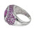 Amethyst 14k White Gold Dome Cocktail Ring