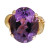 Vintage 1940 9.50ct Oval Amethyst Medium Purple Retro Deco 14k Pink Gold Ring