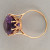 Estate Fine Reddish Purple Oval Polished Amethyst 14k Rose Gold 1940'S Ring