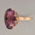 Estate Fine Reddish Purple Oval Polished Amethyst 14k Rose Gold 1940'S Ring