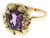 Vintage Victorian 18k Pink Green Gold Textured 3.20ct Oval Natural Purple Ring