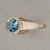 Vintage Retro Art Deco 18K White Gold Ring .77ct Gem Natural Aqua