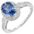 GIA 2.52 Carat Oval Ceylon Sapphire Diamond Halo White Gold Engagement Ring