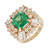 GIA Certified 4.00 Carat Emerald Diamond Princess Yellow Gold Cocktail Ring