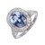 Vintage 4.55ct Oval Periwinkle Blue Sapphire Pave Round Diamond Platinum Ring
