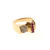 Estate 1940'S Retro English Rose Gold Platinum European Brown Diamond Ruby Ring