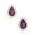 7.00 Carat Pear Amethyst Diamond Halo 14k Yellow Gold Clip Post Earrings