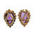 7.00 Carat Amethyst Diamond Yellow Gold Halo Earrings 