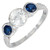 1.27 Carat Diamond Sapphire Pierced Three-Stone Art Deco Engagement Ring