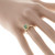 Estate 14k Pink Gold Fine Green Oval Center Emerald 16 Full Cut Diamond Ring    