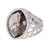 Estate Dramatic Faceted 12.14ct Marquise Smoky Topaz 38 Diamond White Gold Ring
