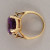 Vintage Untreated 8.25ct Purple Amethyst 14k Yellow Gold Basket 2 Diamond Ring
