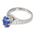 Vintage 2.91ct No Heat Gem Cornflower Blue Sapphire Round Diamond Platinum Ring