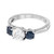 Peter Suchy GIA .73 Carat Diamond Sapphire Gold Three-Stone Engagement Ring