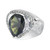 6.12 Carat Pear Green Tourmaline Diamond Sapphire Halo Gold Cocktail Ring