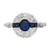 GIA Sugar Loaf Blue .75 Carat Sapphire Diamond Halo Platinum Engagement Ring